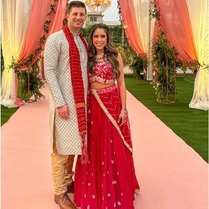 New Lehenga with intricately designed blouse and skirt